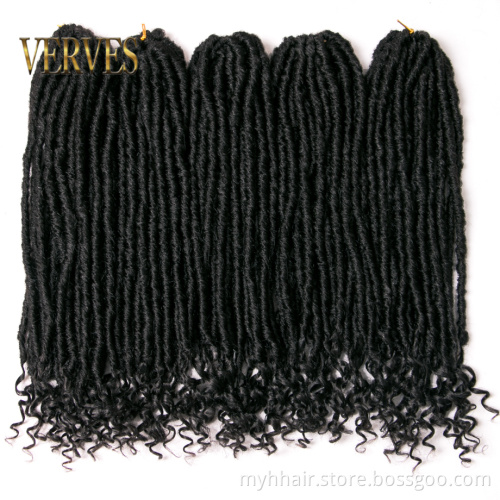 Crochet Faux locs Curly Braids Hair Extensions 18 inch synthetic hair Braids Dreads Hairstyle Ombre Goddess Locs  Hair Extension